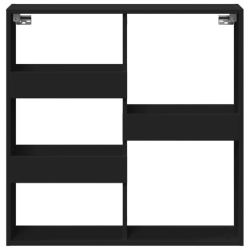 Dulap de perete, negru, 80x15x80 cm, lemn prelucrat - Img 4