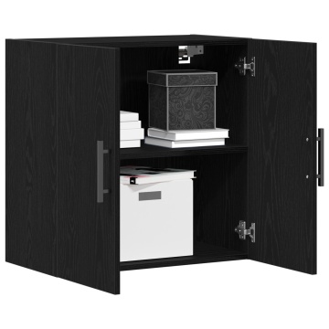 Dulap de perete Negru Stejar 60x31x60 cm Lemn prelucrat - Img 3