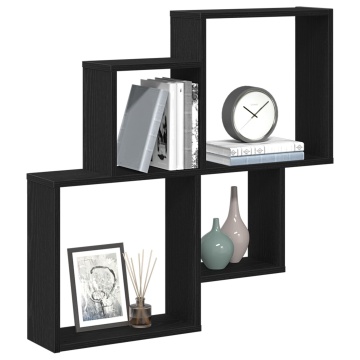 Dulap de perete Stejar negru 80x15x78,5 cm - Lemn compozit - Img 3