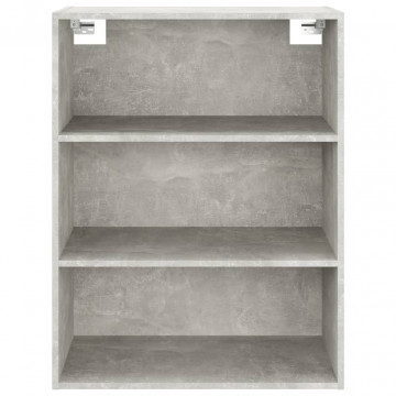 Dulap de perete suspendat, gri beton, 69,5x32,5x90 cm - Img 8