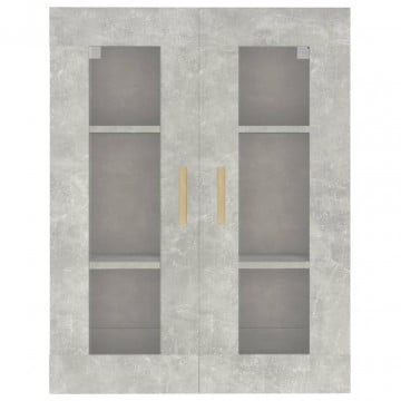 Dulap de perete suspendat, gri beton, 69,5x34x90 cm - Img 3