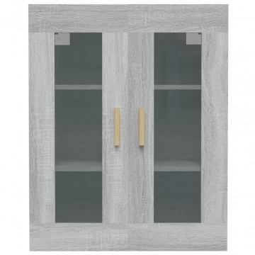 Dulap de perete suspendat, gri sonoma, 69,5x34x90 cm - Img 3