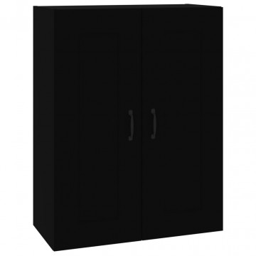 Dulap de perete suspendat, negru, 69,5x32,5x90 cm - Img 2