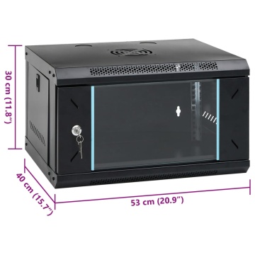 Dulap de server montat pe perete, 6U, 19 IP20, 53x40x30 cm - Img 7