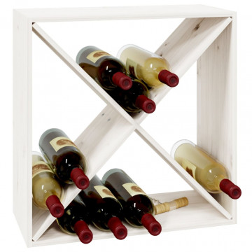Dulap de vinuri, alb, 62x25x62 cm, lemn masiv de pin - Img 4
