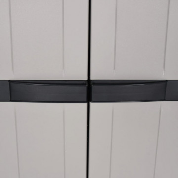 Dulap depozitare de exterior, gri și negru, 97x37x165 cm, PP - Img 6