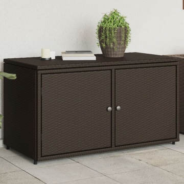 Dulap depozitare de grădină, maro, 110x55x60,5 cm, poliratan - Img 1