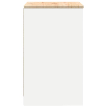 Dulap depozitare garaj alb 60x51x85 cm lemn masiv de pin - Img 5