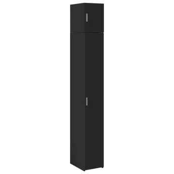Dulap depozitare slim negru 30x42,5x225 cm lemn prelucrat - Img 2