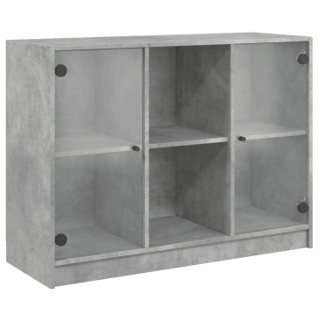 Dulap, gri beton, 102x37x75,5 cm, lemn prelucrat - Img 2