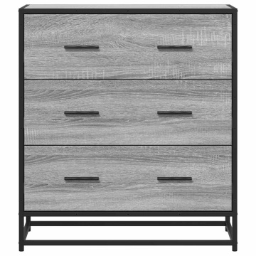 Dulap, gri sonoma, 68x35x76 cm, lemn prelucrat și metal - Img 4