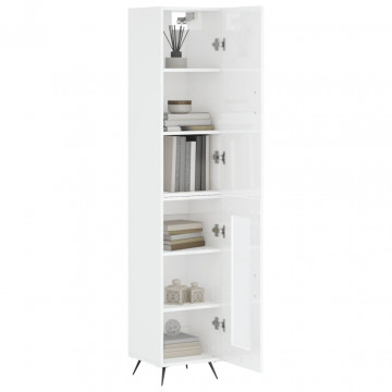 Dulap înalt, alb extralucios, 34,5x34x180 cm, lemn prelucrat - Img 3