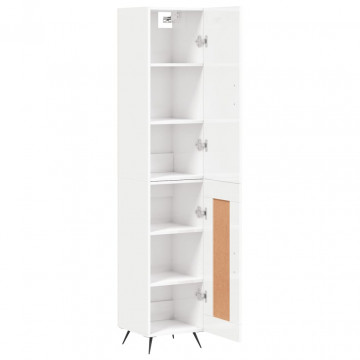 Dulap înalt, alb extralucios, 34,5x34x180 cm, lemn prelucrat - Img 4