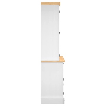 Dulap înalt Corona, alb, 112x43x196 cm, lemn masiv pin mexican - Img 5