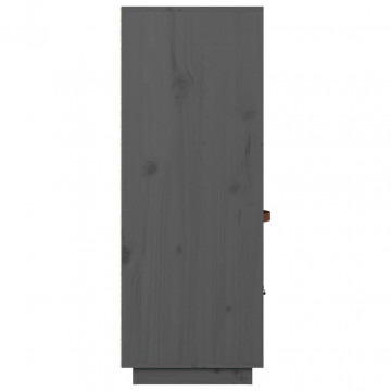 Dulap înalt, gri, 67x40x108,5 cm, lemn masiv de pin - Img 7