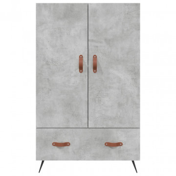 Dulap înalt, gri beton, 69,5x31x115 cm, lemn compozit - Img 5
