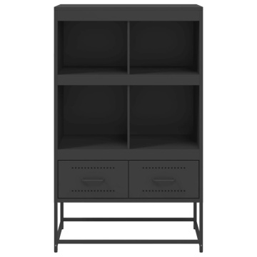 Dulap înalt, negru, 68,5x39x111,5 cm, oțel laminat la rece - Img 4