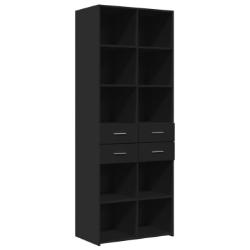 Dulap înalt, negru, 70x42,5x185 cm, lemn prelucrat - Img 1