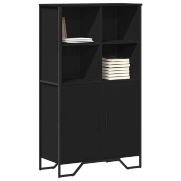 Dulap înalt, negru, 79,5x35,5x137,5 cm, lemn prelucrat - Img 1