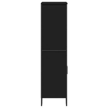 Dulap înalt, negru, 79,5x35,5x137,5 cm, lemn prelucrat - Img 8