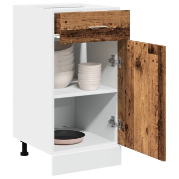 Dulap inferior cu sertar “Lyon” lemn vechi 40x46x81,5cm - Img 1
