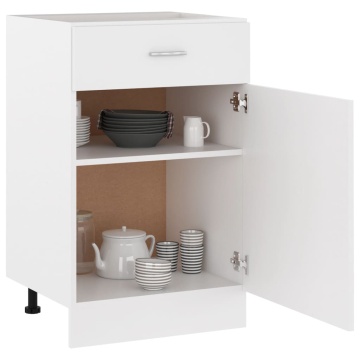 Dulap inferior cu sertar, alb, 50x46x81,5 cm, lemn prelucrat - Img 4