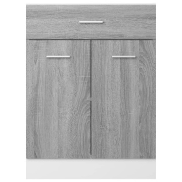 Dulap inferior cu sertar gri sonoma 60x46x81,5cm lemn prelucrat - Img 8