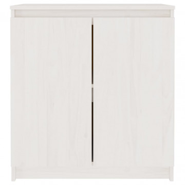 Dulap lateral, alb, 60x36x65 cm, lemn masiv de pin - Img 8