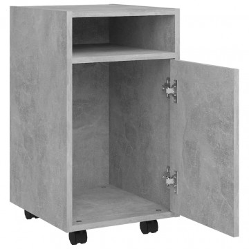 Dulap lateral cu roți, gri beton, 33x38x60 cm, PAL - Img 5