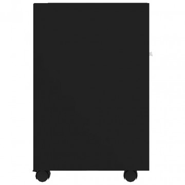 Dulap lateral cu roți, negru, 33x38x60 cm, PAL - Img 8