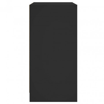 Dulap lateral cu uși din sticlă, negru, 68x37x75,5 cm - Img 6