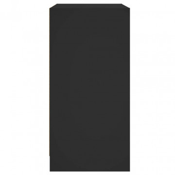 Dulap lateral cu uși din sticlă, negru, 68x37x75,5 cm - Img 6