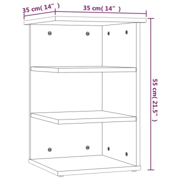 Dulap lateral, stejar maro, 35x35x55 cm, lemn prelucrat - Img 7