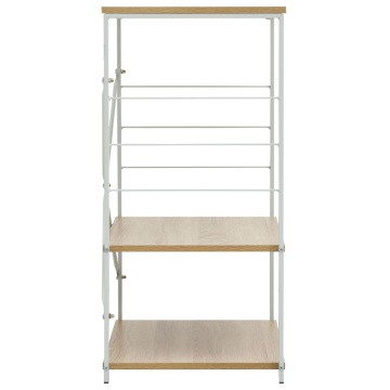 Dulap microunde, alb/stejar, 60x39,6x79,5 cm, lemn prelucrat - Img 4