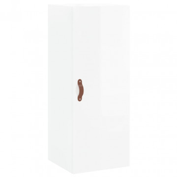 Dulap montat pe perete, alb extralucios, 34,5x34x90 cm - Img 2