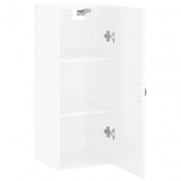 Dulap montat pe perete, alb extralucios, 34,5x34x90 cm - Img 6