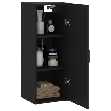 Dulap montat pe perete, negru, 34,5x34x90 cm - Img 8