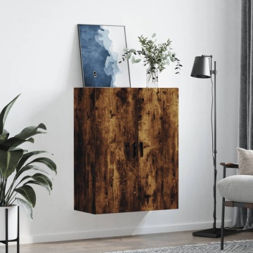 Dulap montat pe perete, stejar fumuriu, 69,5x34x90 cm - Img 3