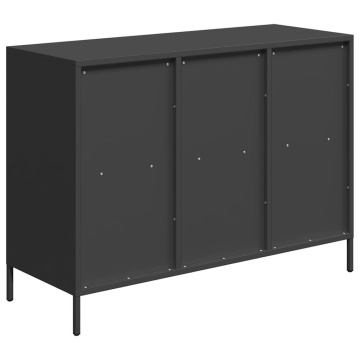 Dulap, negru, 101,5x39x73,5 cm, oțel laminat la rece - Img 6