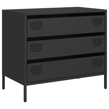Dulap, negru, 68x39x58,5 cm, oțel laminat la rece - Img 2