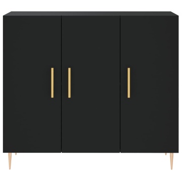 Dulap, negru, 90x34x80 cm, lemn compozit - Img 5
