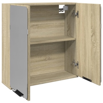 Dulap oglindă baie stejar sonoma 64,5x20x66,5 cm lemn prelucrat - Img 4