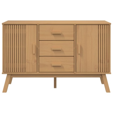 Dulap OLDEN, maro, 114x43x73,5 cm, lemn masiv pin - Img 7