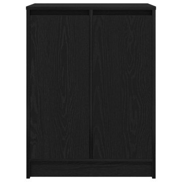 Dulap Pantofi Stejar Negru 57x34x76 cm Lemn prelucrat - Img 5