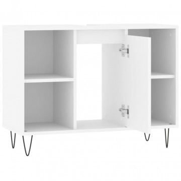 Dulap pentru baie, alb, 80x33x60 cm, lemn compozit - Img 2