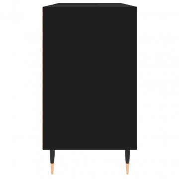 Dulap pentru baie, negru, 80x33x60 cm, lemn compozit - Img 6