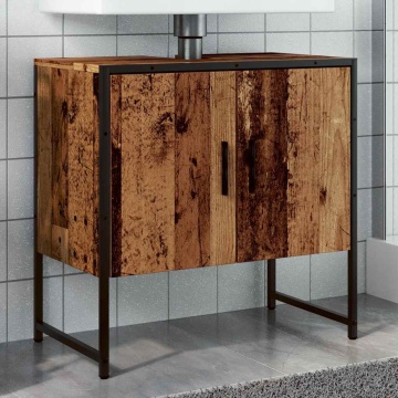 Dulap pentru chiuvetă baie lemn vechi 60x33x60cm lemn prelucrat - Img 1
