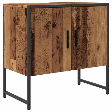 Dulap pentru chiuvetă baie lemn vechi 60x33x60cm lemn prelucrat - Img 2