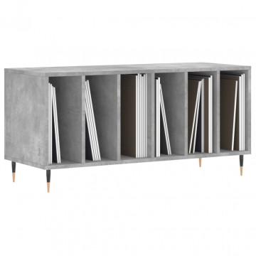 Dulap pentru discuri gri beton, 100x38x48 cm, lemn prelucrat - Img 3
