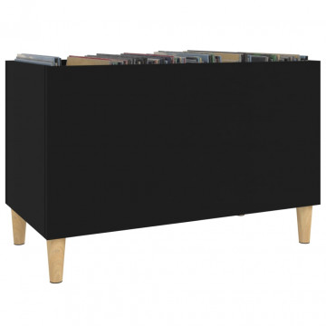 Dulap pentru discuri, negru, 74,5x38x48 cm, lemn prelucrat - Img 4
